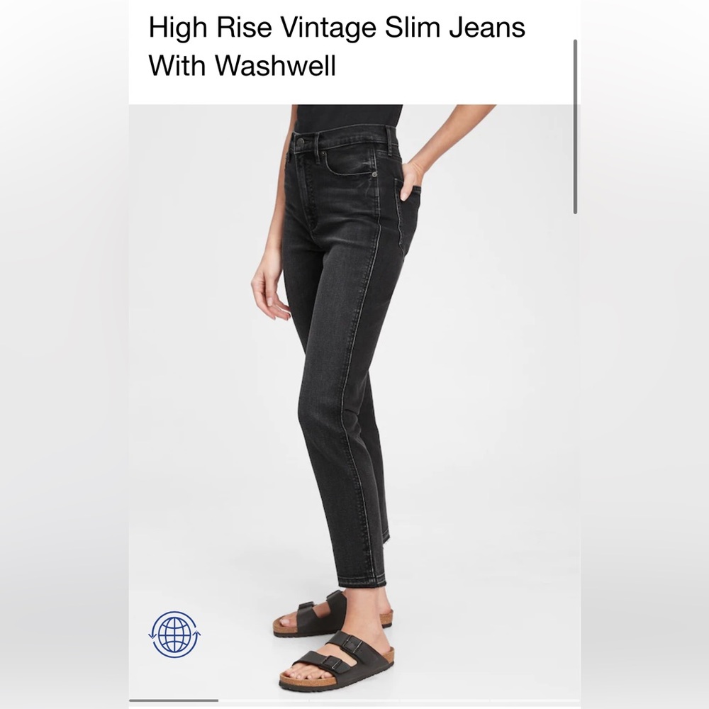 Gap vintage slim high rise washed black